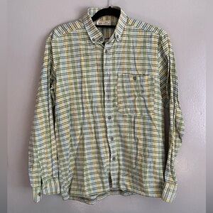 Vintage cotton plaid multicoloured long sleeve button down shirt | size 37